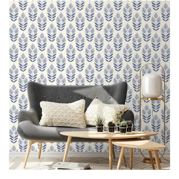 Blue Leaf Pattern Wall Art - Picture 4 of 8